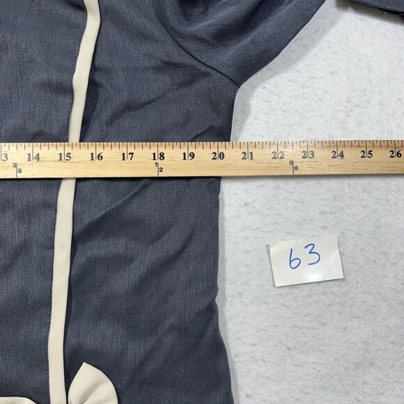 Vintage Good Times Women's 14 Button Front Long Sleeve Top Bowtie Shirt USA - Picture 8 of 12